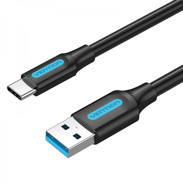 Câble Vention USB-A 3.0 Mâle vers USB-C Mâle - 1m - 3A 60W 5Gbps - Couleur Noir