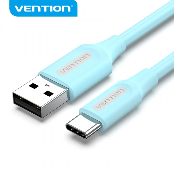 Câble Vention USB-A Mâle vers USB-C Mâle - 1,5m - 3A 60W 480Mbps - Couleur Bleu