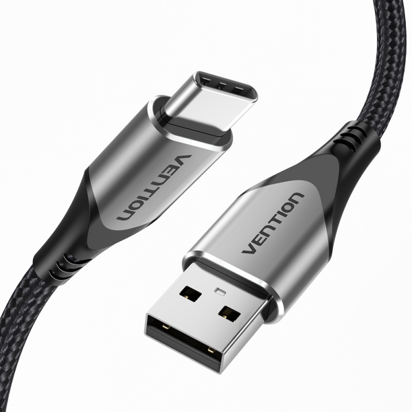 Câble Vention USB-A Mâle vers USB-C Mâle 3A 60W 480Mbps - 0,25m - Couleur Gris