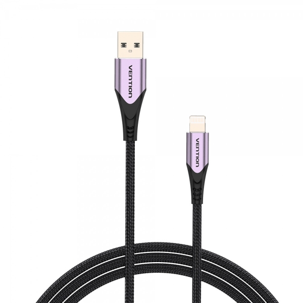 Câble Vention USB-A vers Lightning - 2,4A - 15W - 480Mbps - MFI - 1m - Violet