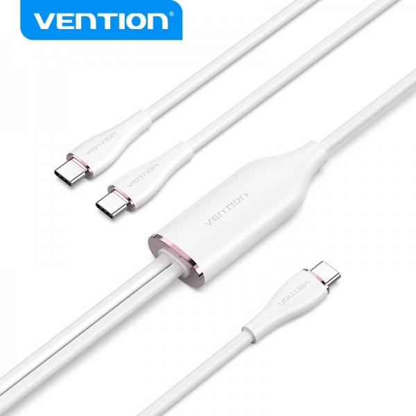 Câble Vention USB-C Mâle vers 2xUSB-C Mâle - 1,5m - Couleur Bleu