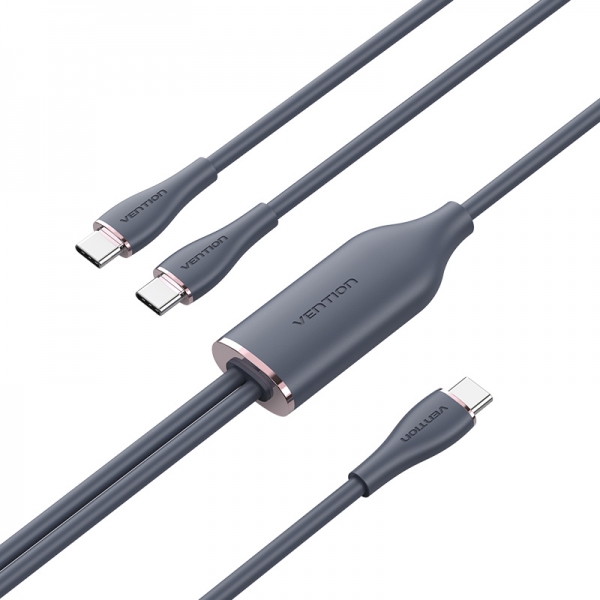 Câble Vention USB-C Mâle vers 2xUSB-C Mâle - 1,5m - Couleur Noir