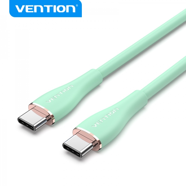 Câble Vention USB-C Mâle vers USB-C Mâle - 1,5m - 5A 100W 480Mbps - Couleur Silicone Vert