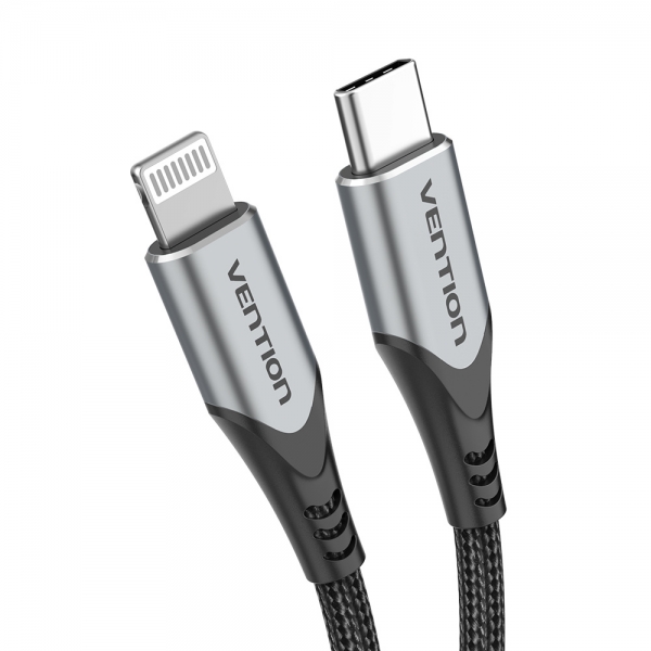 Câble Vention USB-C vers Lightning 3A 27W 480Mbps MFi - 1m - Couleur Gris