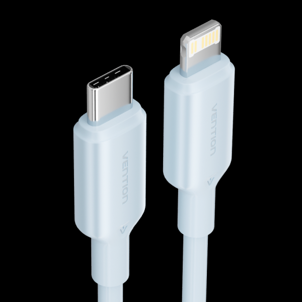 Câble Vention USB-C vers Lightning - Connecteur Nickelé - Puissance 27W - Courant 3A - Couleur Bleu