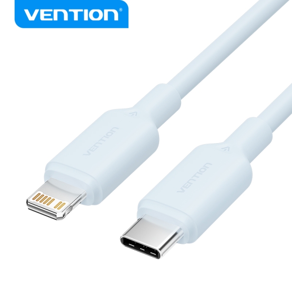 Câble Vention USB-C vers Lightning - Connecteur Nickelé - Puissance 27W - Courant 3A - Couleur Bleu