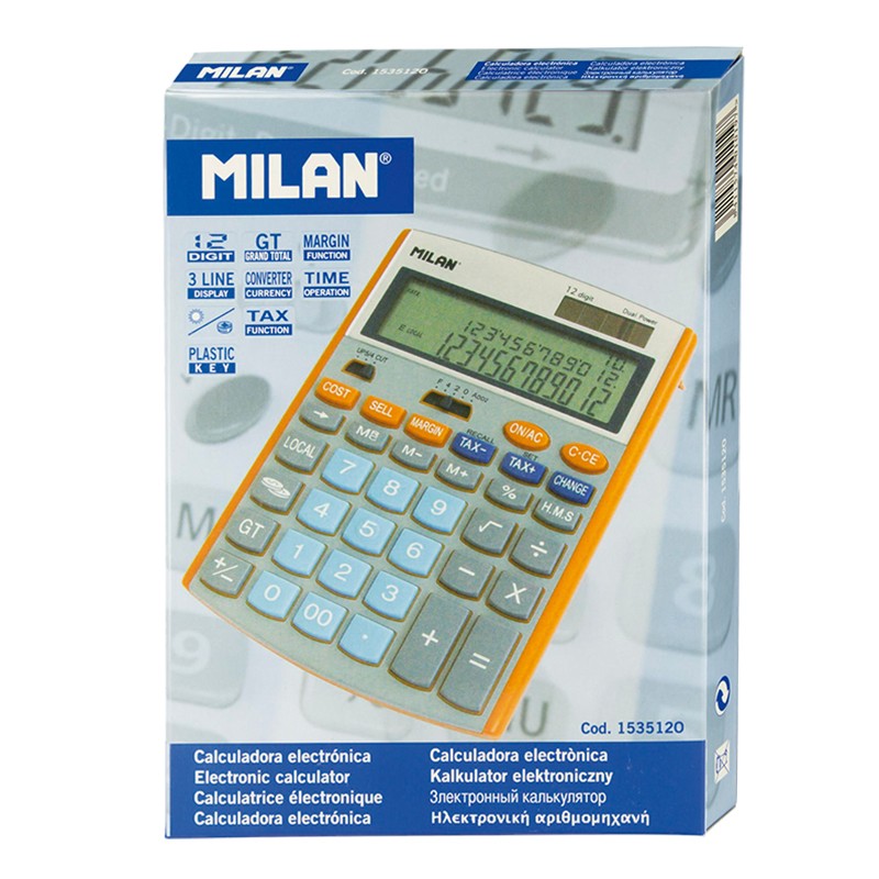 Calculatrice de bureau Milan noire 12 chiffres - Talos