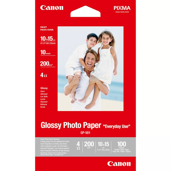 Canon GP-501 Papier Photo A6 10x15cm Brillant 200gr 100 Feuilles