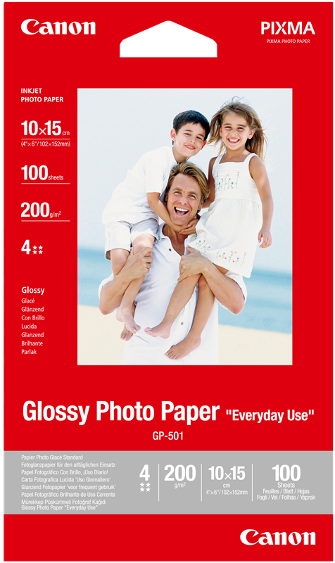 ✓ Canon papier photo 10x15 GP-501, Gloss, 210 g/m², 100 feuilles