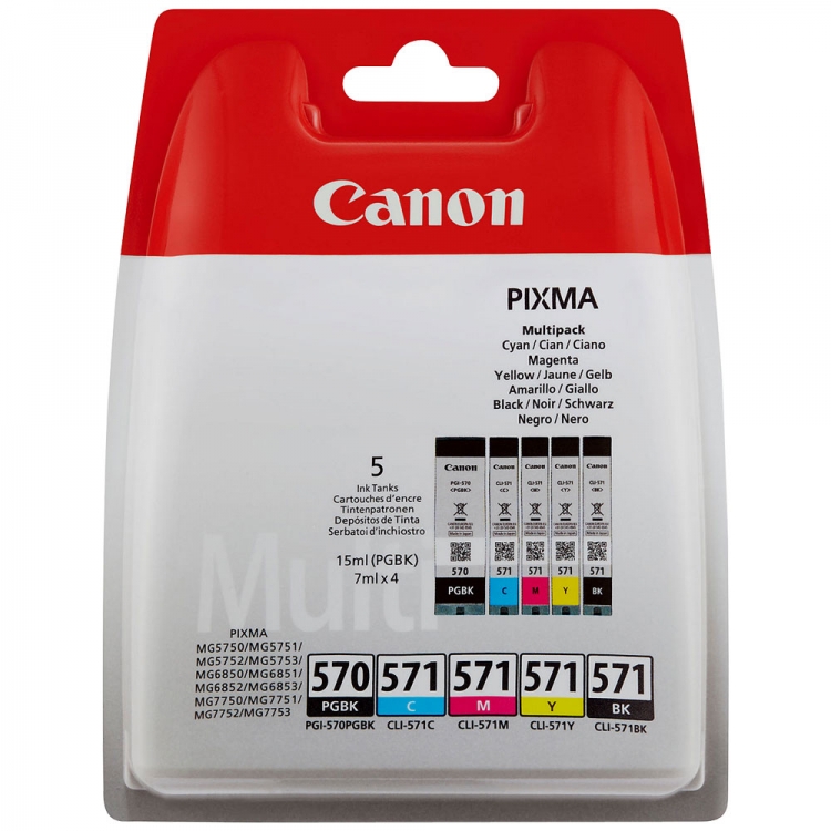 ✓ Canon Multipack PGI-570 CLI571 5 cartouches couleur pack en