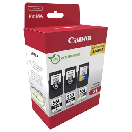 Canon PG-560XL + CL-561XL Pack de 3 Cartouches d'encre Originales - 3712C009