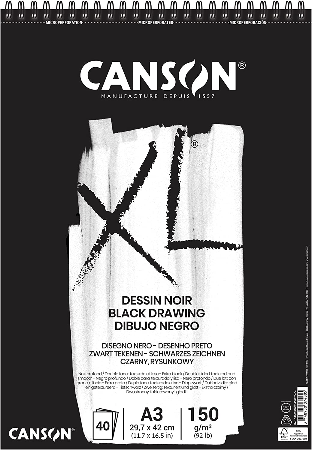 CANSON - CANSON Bloc de 50 feuilles de papier dessin XL BRISTOL