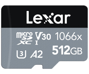 Carte mémoire Lexar Extreme Pro 256 Go microSDXC - Vitesses de lecture jusqu'à 160 Mo/s - UHS-I, U3, V30, A2 - Adaptateur SD inclus - Gris