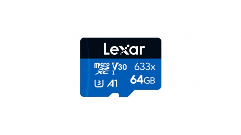 Carte Mémoire microSDXC Haute Performance Lexar 633x 64 Go UHS-I - Vitesse de lecture jusqu'à 100 Mo/s - Classe U3 et V30 - Adaptateur SD inclus - Couleur Bleu