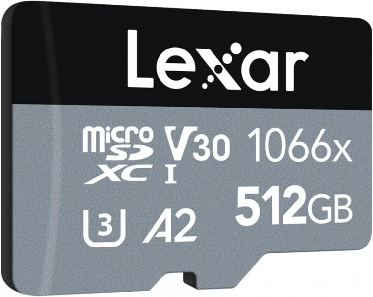 Carte mémoire MicroSDXC Lexar Extreme Pro 512 Go - Vitesses de lecture jusqu'à 160 Mo/s - Écriture jusqu'à 120 Mo/s - V30 - A2 - Couleur Gris