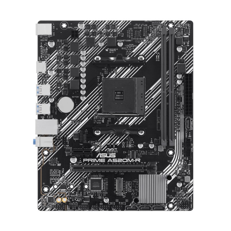 Carte mère Asus Prime A520M-R AMD4 2x DDR4 - HDMI, M.2, PCI Express, 4x Sata III, USB 2.0, 3.2, RJ-45, MicroATX