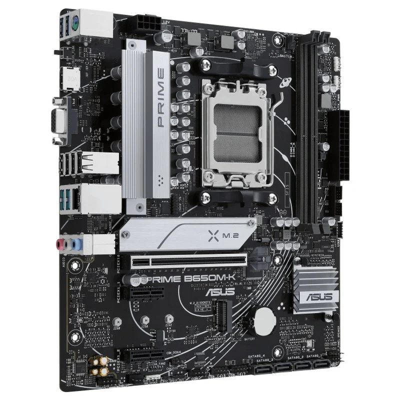 Carte mère Asus Prime B650M-K AMD AM5 2x DDR5 - HDMI, M.2, PCIe 4.0, 4x Sata III, USB 2.0, 3.2, RJ-45, VGA, facteur MicroATX