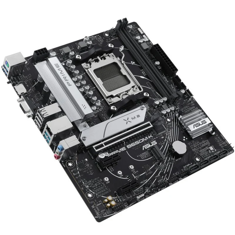 Carte mère Asus Prime B650M-K AMD AM5 2x DDR5 - HDMI, M.2, PCIe 4.0, 4x Sata III, USB 2.0, 3.2, RJ-45, VGA, facteur MicroATX