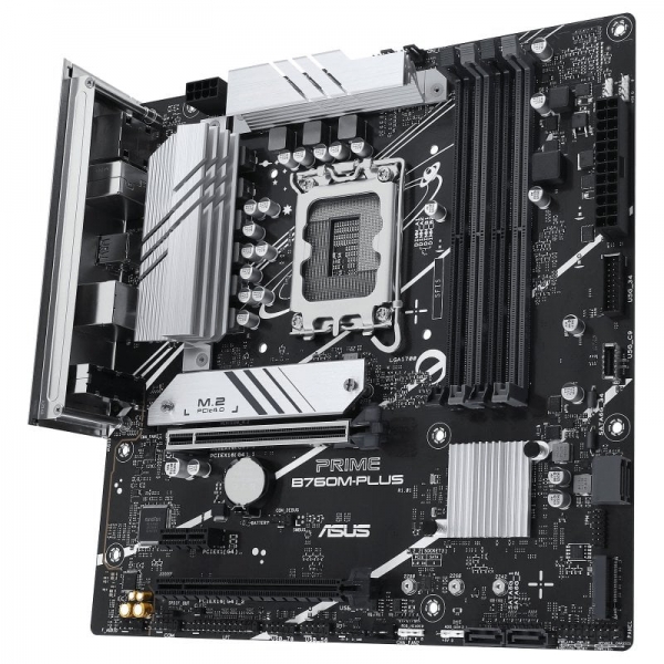 Carte mère Asus Prime B760M-PLUS Intel 1700 4x DDR5 - HDMI, M.2, PCIe4.0, 4x Sata III, USB, RJ-45, Micro-ATX