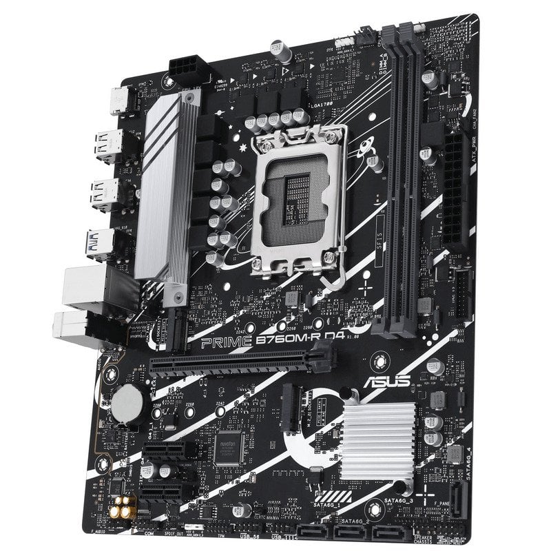 Carte mère Asus Prime B760M-R D4 Intel 1700 2x DDR4 - HDMI, M.2, PCIe4.0, 4x Sata III, USB, Micro-ATX