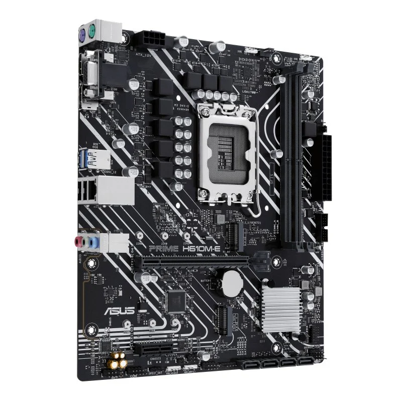 Carte mère Asus Prime H610M-E-CSM Intel1700 2x DDR5 - HDMI, VGA, M.2, PCIe4.0, 4x Sata III, RJ-45, USB 2.0, 3.2, DisplayPort, MicroATX