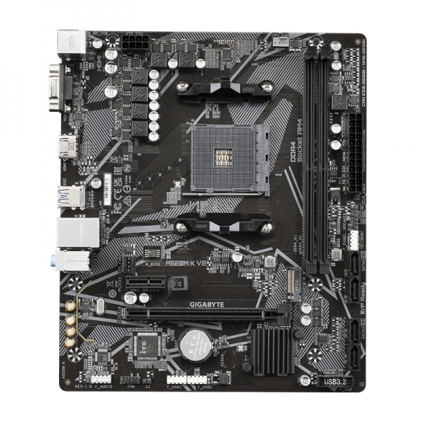 Carte mère Gigabyte A520M K V2 AMD A520 AM4 2x DDR4 - HDMI, M.2, PCIe, 4x Sata III, USB, RJ-45, VGA, Micro-ATX