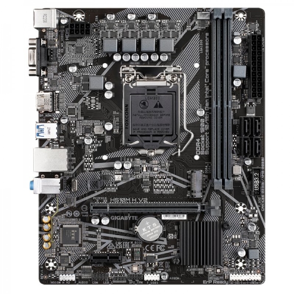 Carte mère Gigabyte H510M H V2 Intel 1200 - HDMI, VGA, PCI Express, M2, 4x Sata III, USB 2.0, 3.2, RJ-45, MicroATX