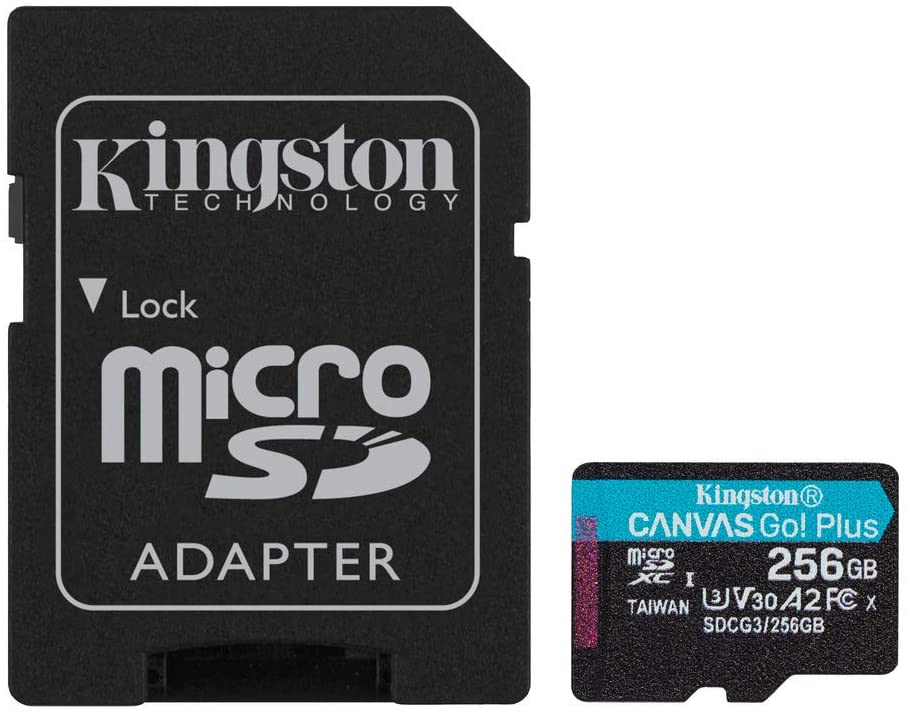 Carte micro SD de 256 Go avec adaptateur (classe 10 à haute