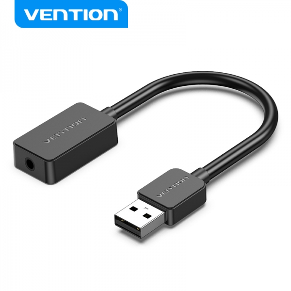 Carte son USB A Vention vers prise femelle 3,5 - Noir