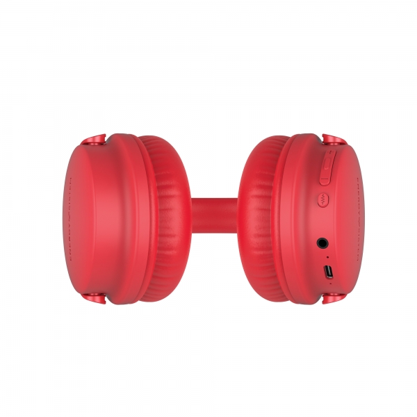 Casque Bluetooth 5.1 Energy Sistem - Conception Pliable - Batterie 25h - Basses Profondes - Microphone Haute Qualité - Finitions Métalliques - Coloris Rouge