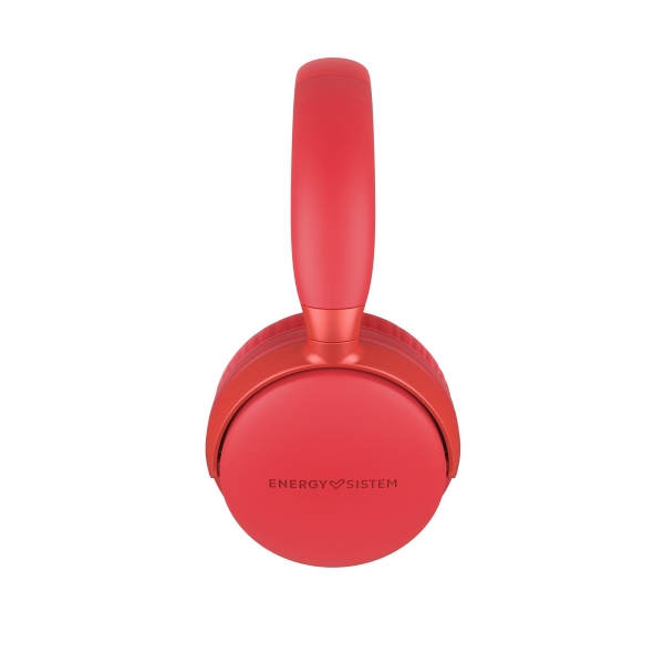 Casque Bluetooth 5.1 Energy Sistem - Conception Pliable - Batterie 25h - Basses Profondes - Microphone Haute Qualité - Finitions Métalliques - Coloris Rouge