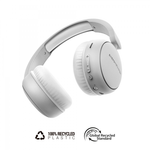 Casque Bluetooth 5.3 Energy Sistem - Extensible et Pliable - Radio FM - Micro SD 128 Go - Autonomie 16h - Assistant Vocal - Mains Libres - Coloris Blanc