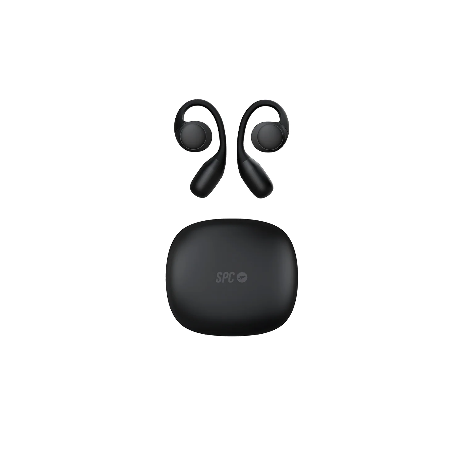 Casque Bluetooth 5.3 Open-Ear SPC Ether 2 Sense - Mains Libres - Assistant Vocal - Connectivité avec 2 Appareils Simultanément - Autonomie jusqu'à 8 heures - Touch Control - Couleur Noir