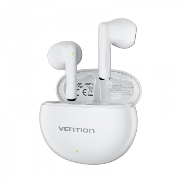 Casque Bluetooth 5.3 Vention avec étui de chargement - Autonomie 6h ELF 06 - Couleur Blanc