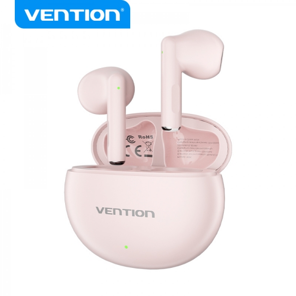 Casque Bluetooth 5.3 Vention avec étui de chargement - Autonomie 6h ELF 06 - Couleur Rose