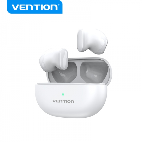 Casque Bluetooth 5.3 Vention avec étui de chargement - Autonomie 6h - Tiny T12 - Couleur Blanc