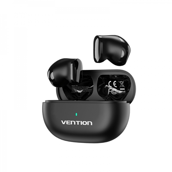 Casque Bluetooth 5.3 Vention avec étui de chargement - Autonomie 6h - Tiny T12 - Couleur Noir