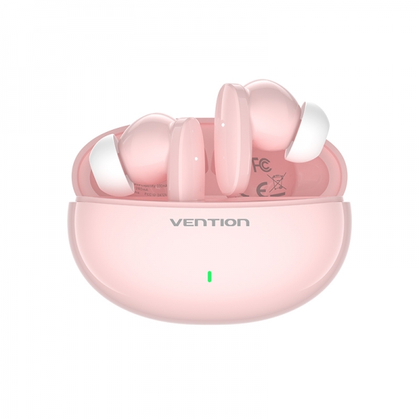 Casque Bluetooth 5.3 Vention avec étui de chargement - Autonomie 7h - Couleur Rose