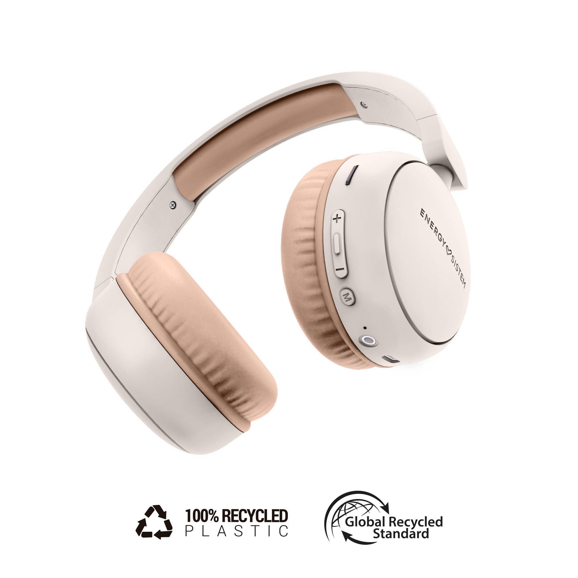 Casque Bluetooth Energy Sistem avec Radio FM - Plastique 100% Recyclé - Lecteur MP3 et MicroSD - Couleur Blanc