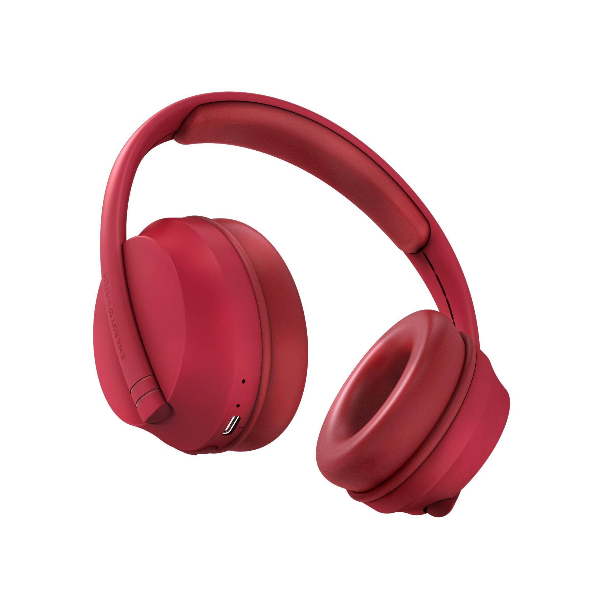 Casque Bluetooth Energy Sistem Hoshi Eco - Plastique 100% recyclé - Batterie 23h - Arceau réglable - Basses profondes - Assistant vocal - Couleur Rouge