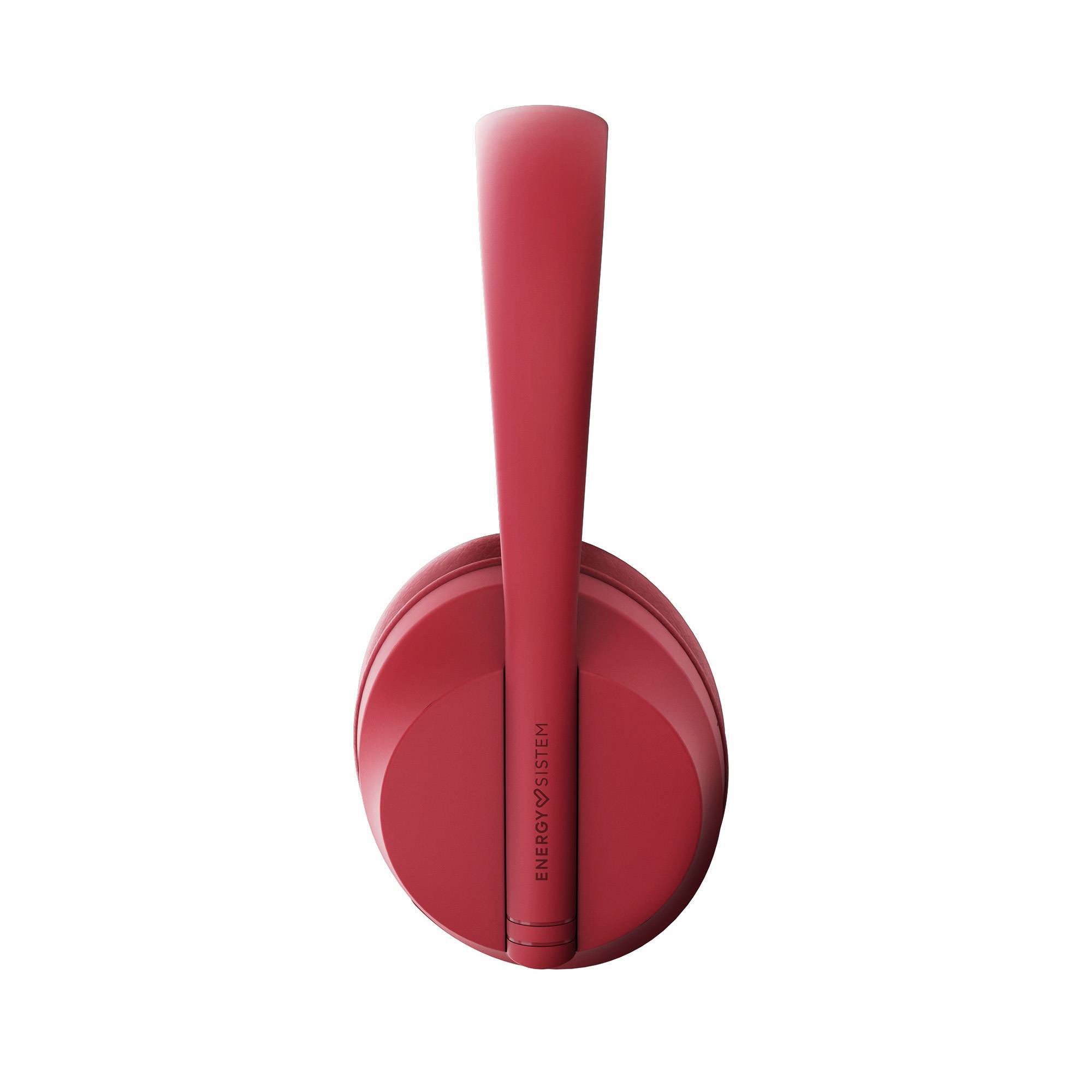 Casque Bluetooth Energy Sistem Hoshi Eco - Plastique 100% recyclé - Batterie 23h - Arceau réglable - Basses profondes - Assistant vocal - Couleur Rouge