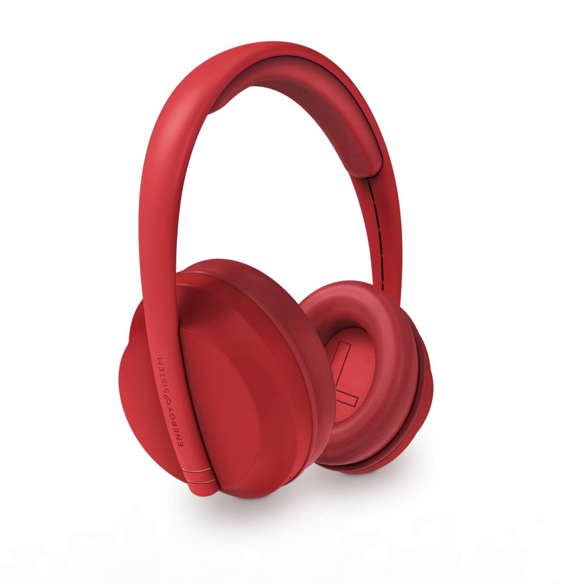 Casque Bluetooth Energy Sistem Hoshi Eco - Plastique 100% recyclé - Batterie 23h - Arceau réglable - Basses profondes - Assistant vocal - Couleur Rouge