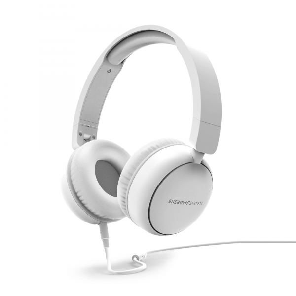 Casque Circumaural Energy Sistem - Design Ultraléger - Microphone Intégré - Câble Amovible - Compatible Mac/PC/Smartphone/Tablette - Coloris Blanc