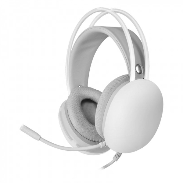 Casque de jeu Mars Gaming MH-GLOW - Éclairage CHROMA 360º - Son 3D Ultra-BASS - Microphone antibruit - Compatible multiplateforme - Couleur blanche