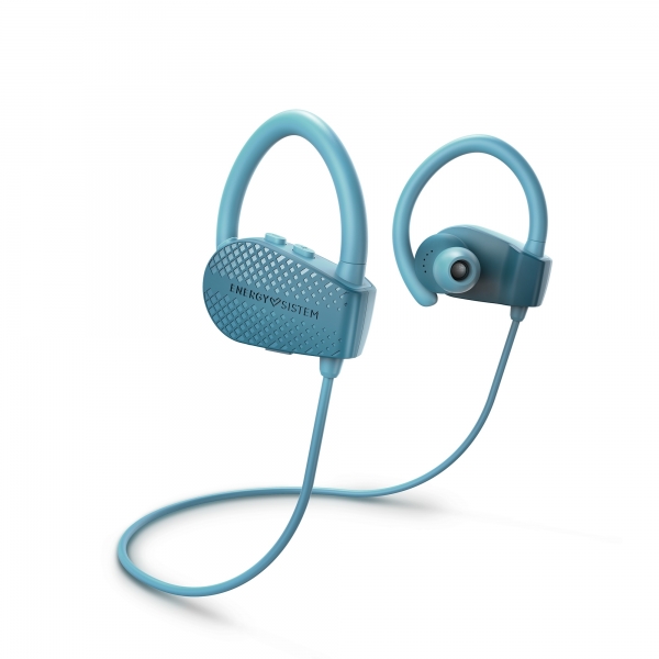 Casque de sport Energy Sistem - Bluetooth 5.1 - Microphone intégré - Résistant à la transpiration - Ajustement sécurisé - Son équilibré - Autonomie 8h - Couleur Bleu