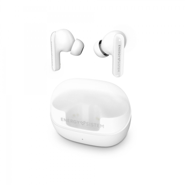 Casque Energy Sistem ANC -30dB - Quad Mic - Bluetooth 5.4 - Autonomie 25h - IPX4 - Plastique recyclé - Coloris Blanc