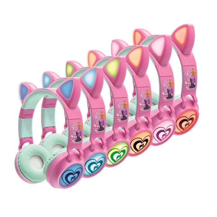 Casque enfant - LEXIBOOK - Barbie - Bluetooth 5.0 - Effets lumineux - Microphone intégré