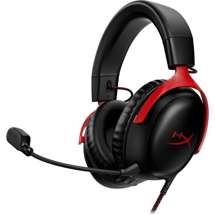 Casque Gamer Filaire - HyperX Cloud III - pour PC & console - Noir/Rouge