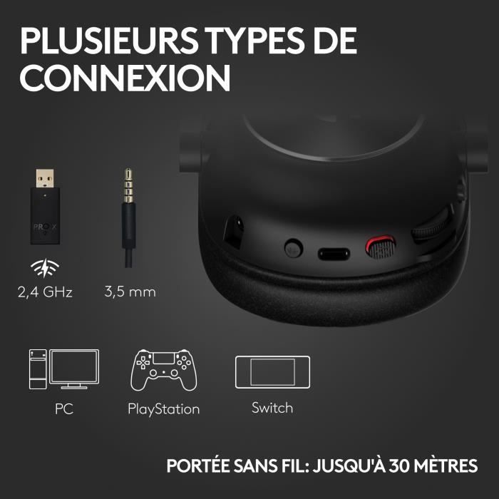 Casque gamer - Sans fil - Logitech G - Pro X 2 - Avec micro - Noir