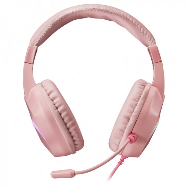 Casque Gaming Mars Gaming MH122 - Son Hi-Fi Ultra-Bass - Éclairage FRGB - Suppression Passive du Bruit - Compatibilité Multiplateforme - Couleur Rose